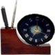 Agate Clock on Wooden Pen Holder 